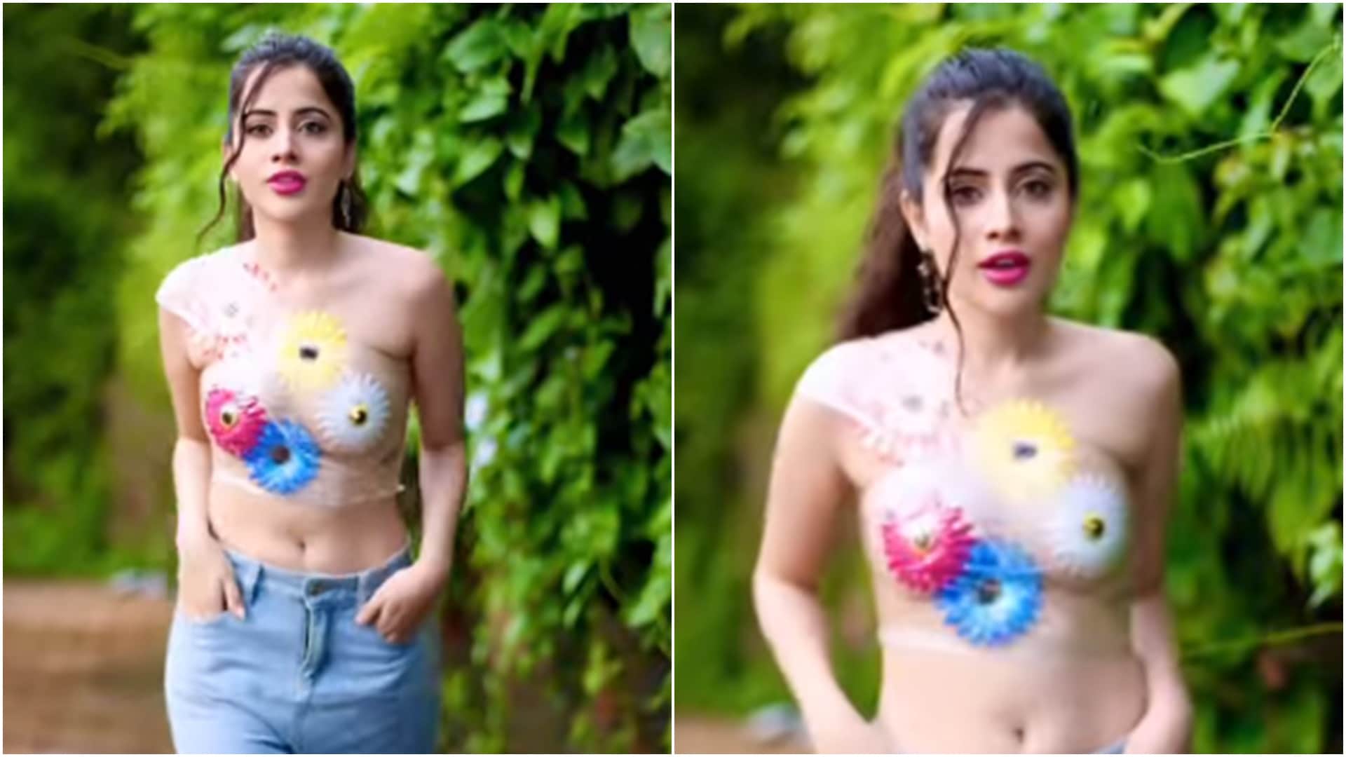 urfi javed latest photoshoot in black Dress getting viral on internet fans likes her look