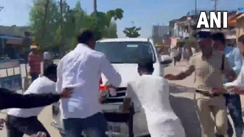 Congress supporters attempted to block the route of Nirmala Sitharaman in Kamareddy, Telangana