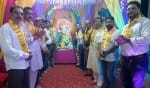 पन्नालाल मंदिर में गणेश महोत्सव पर पूजन करते अलीगढ़ उद्योग व्यापार प्रतिनिधि मंडल के पदाधिकारी?