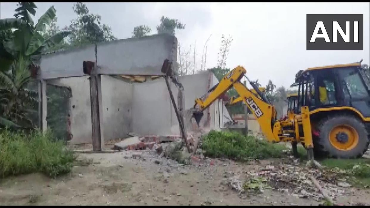 Massive eviction drive in Assam Sonitpur amid heavy security