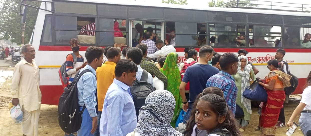 Bus came late, had to push to get on
