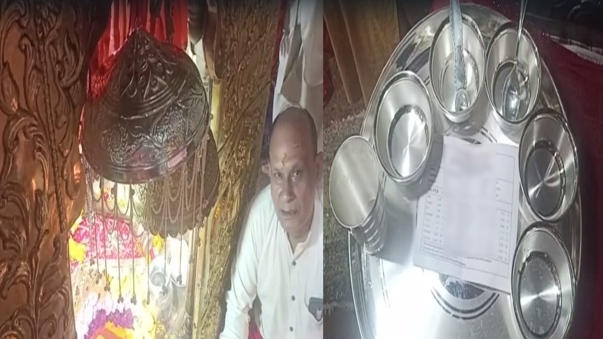 devotees offered gold crown and silver umbrella in Chintpurni temple una himachal Chintpurni Temple una, devot