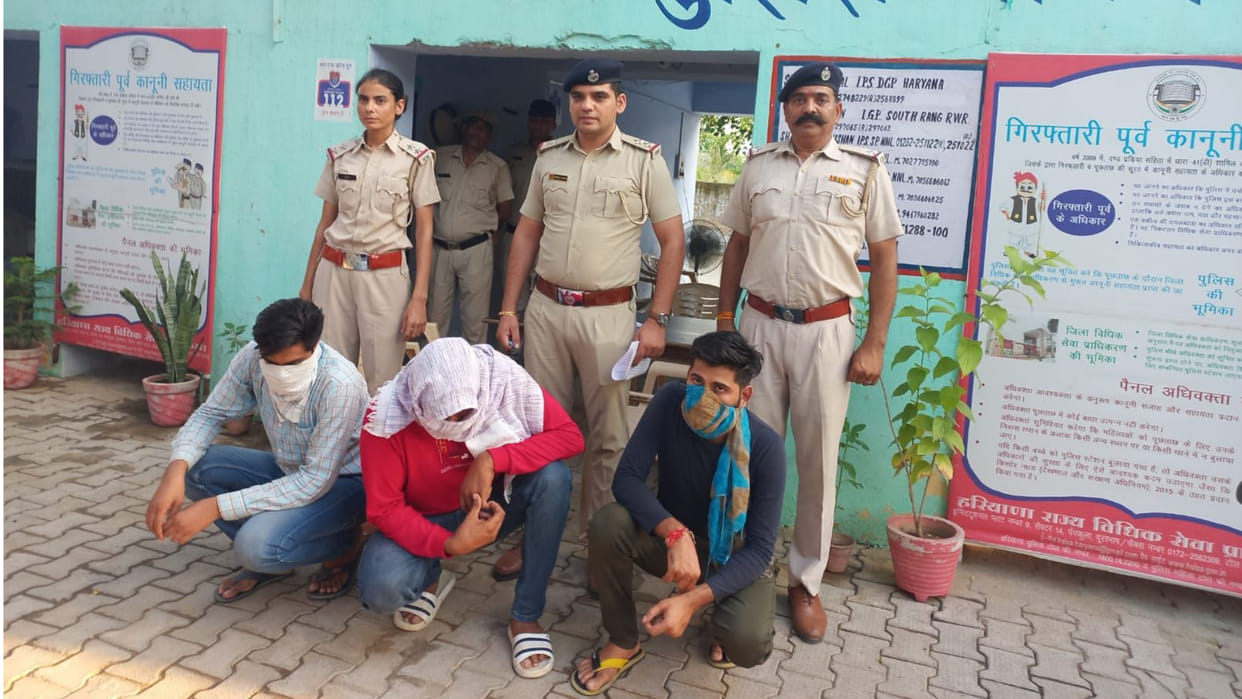 Police raided and arrested three on charges of prostitution in Mahendragarh