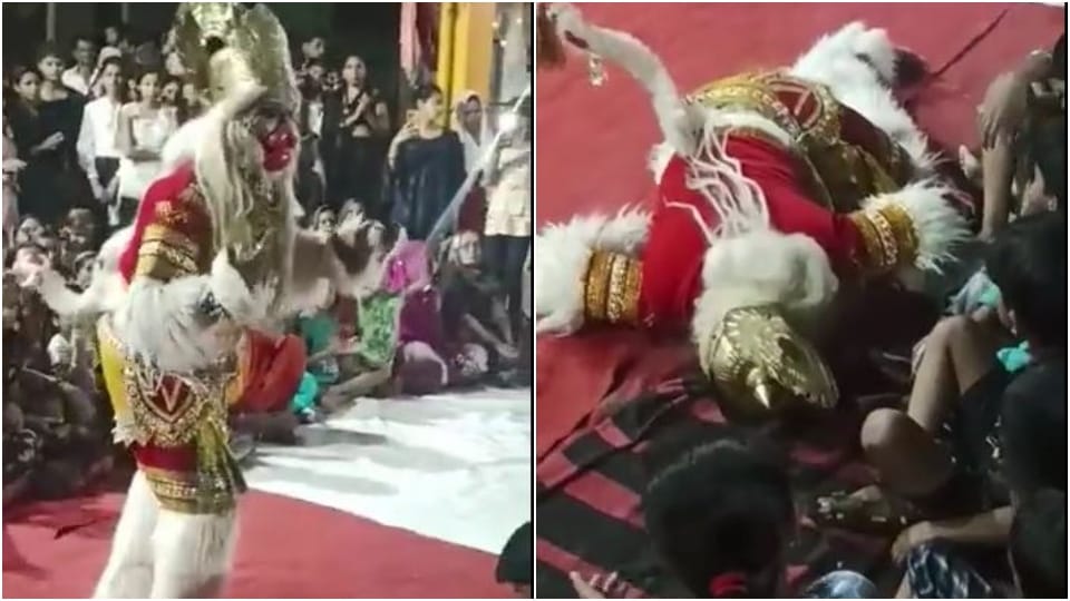 young man dies while dancing on Rambhajan who playing role of hanuman in mainpuri
