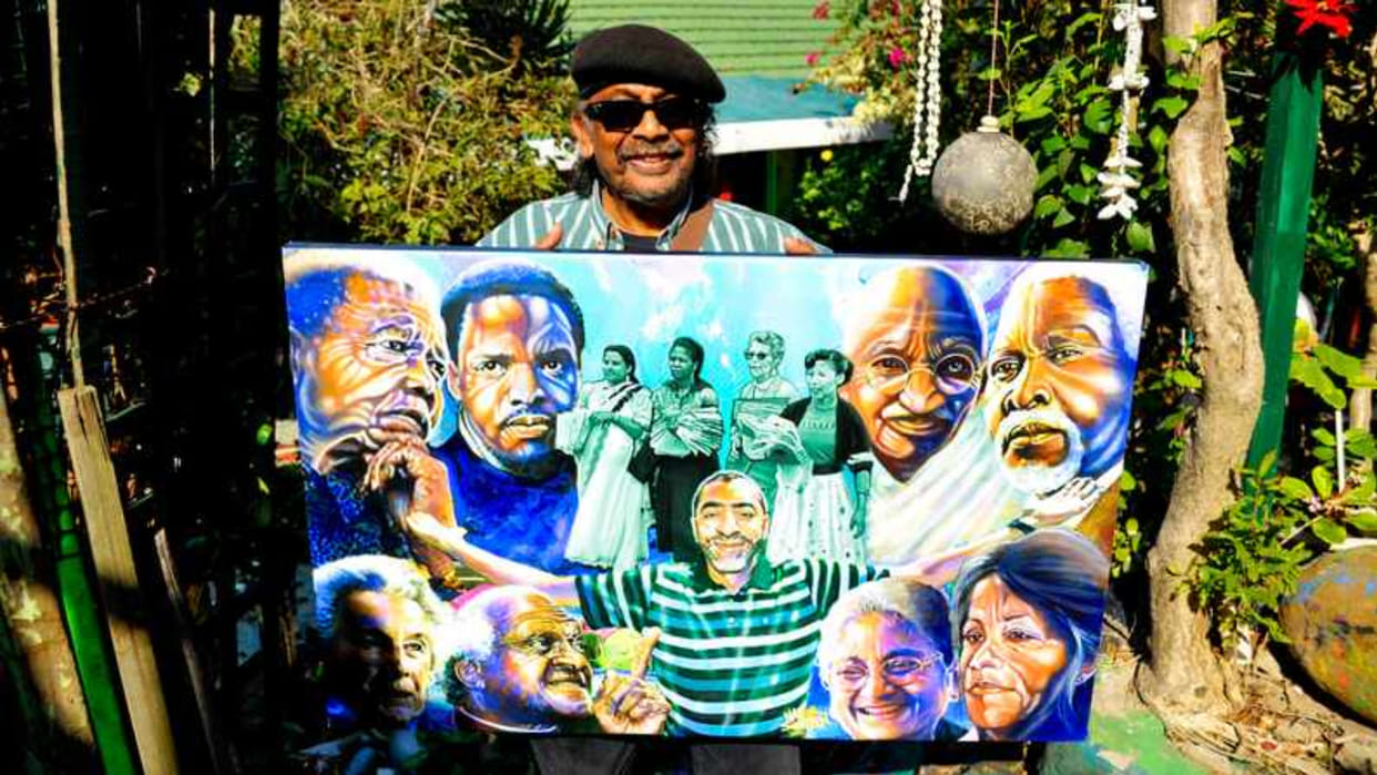 Huge mural of Gandhi Mandela Tutu and others unveiled at South African NPO