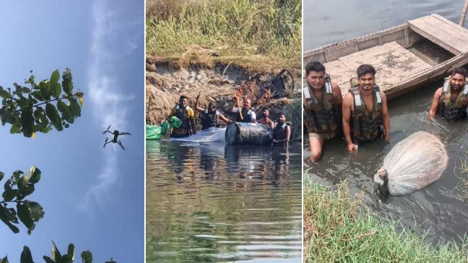 Excise department caught large quantity of illegal liquor in Sutlej river