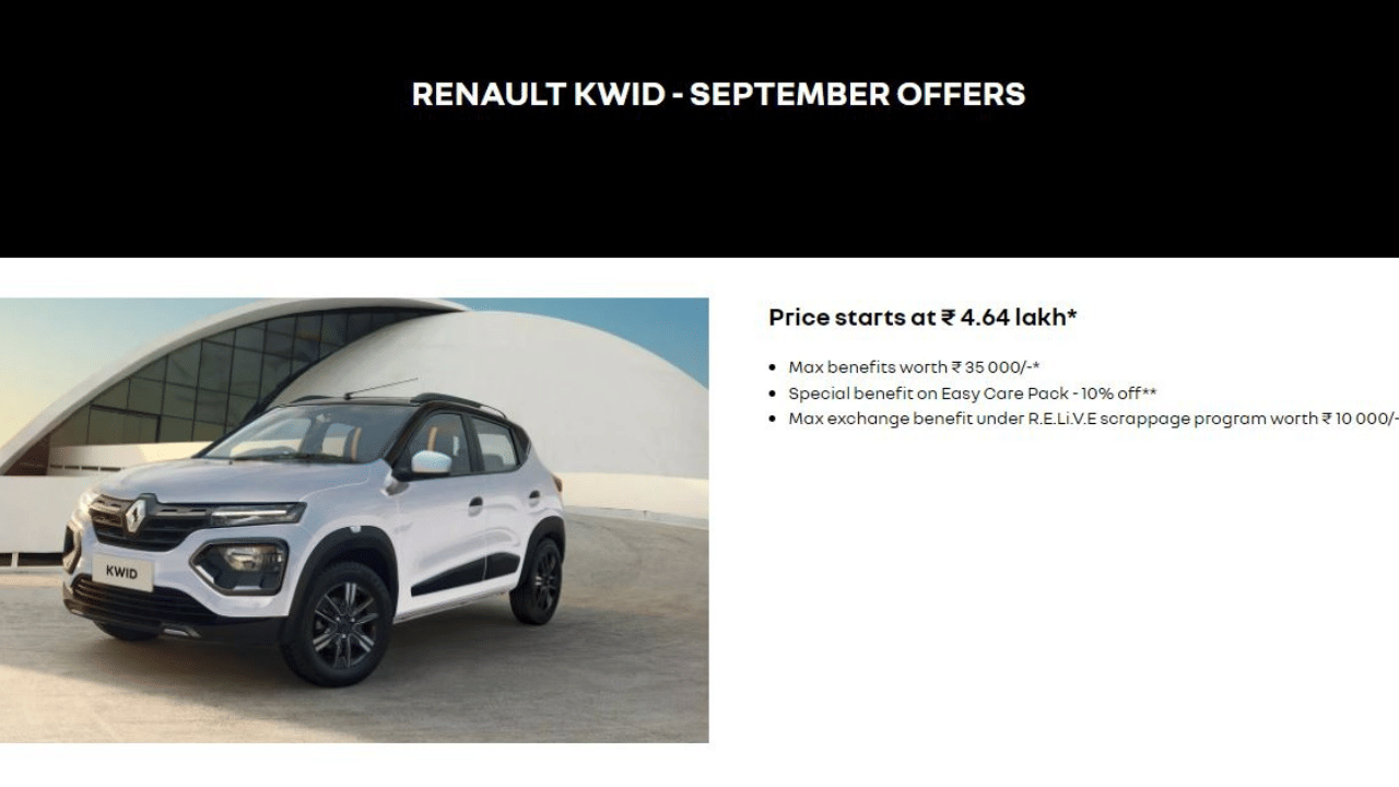 Renault cars india announce big discounts on Renault Kwid Triber Kiger
