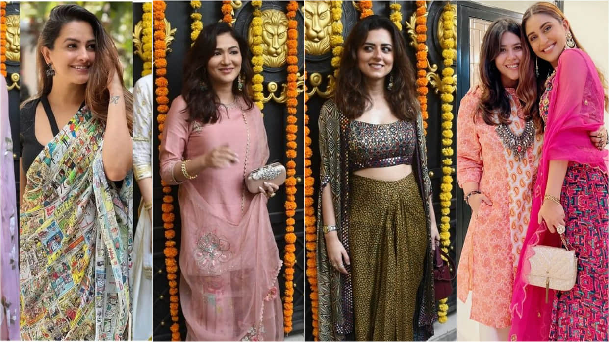 mouni roy karishma tanna to shamita shetty tv actress gorgeous look for ekta kapoor ganpati celebration