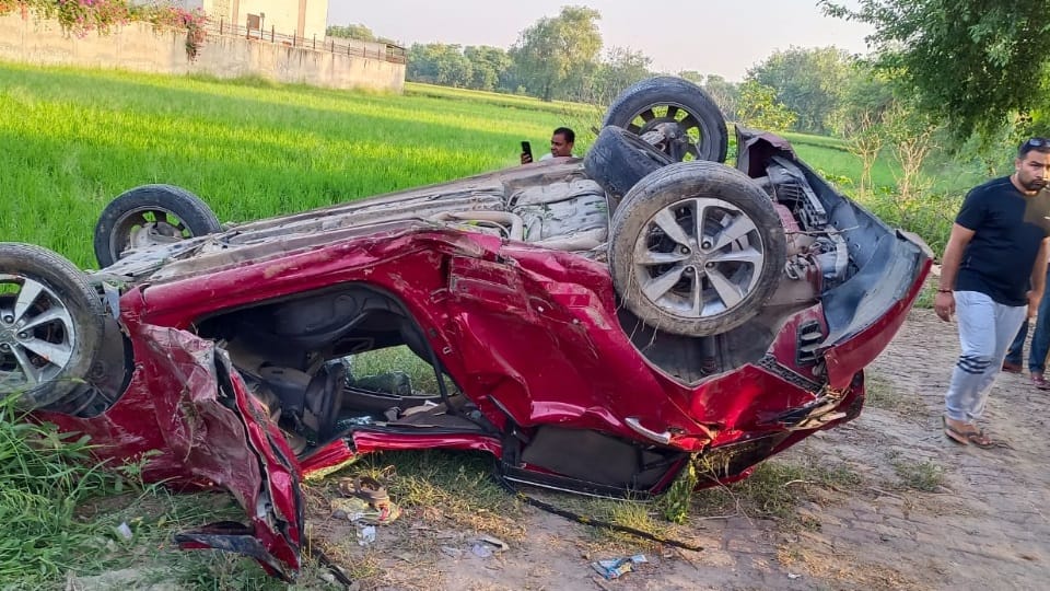 Accident in Sonipat, Two Car collided in Sonipat
