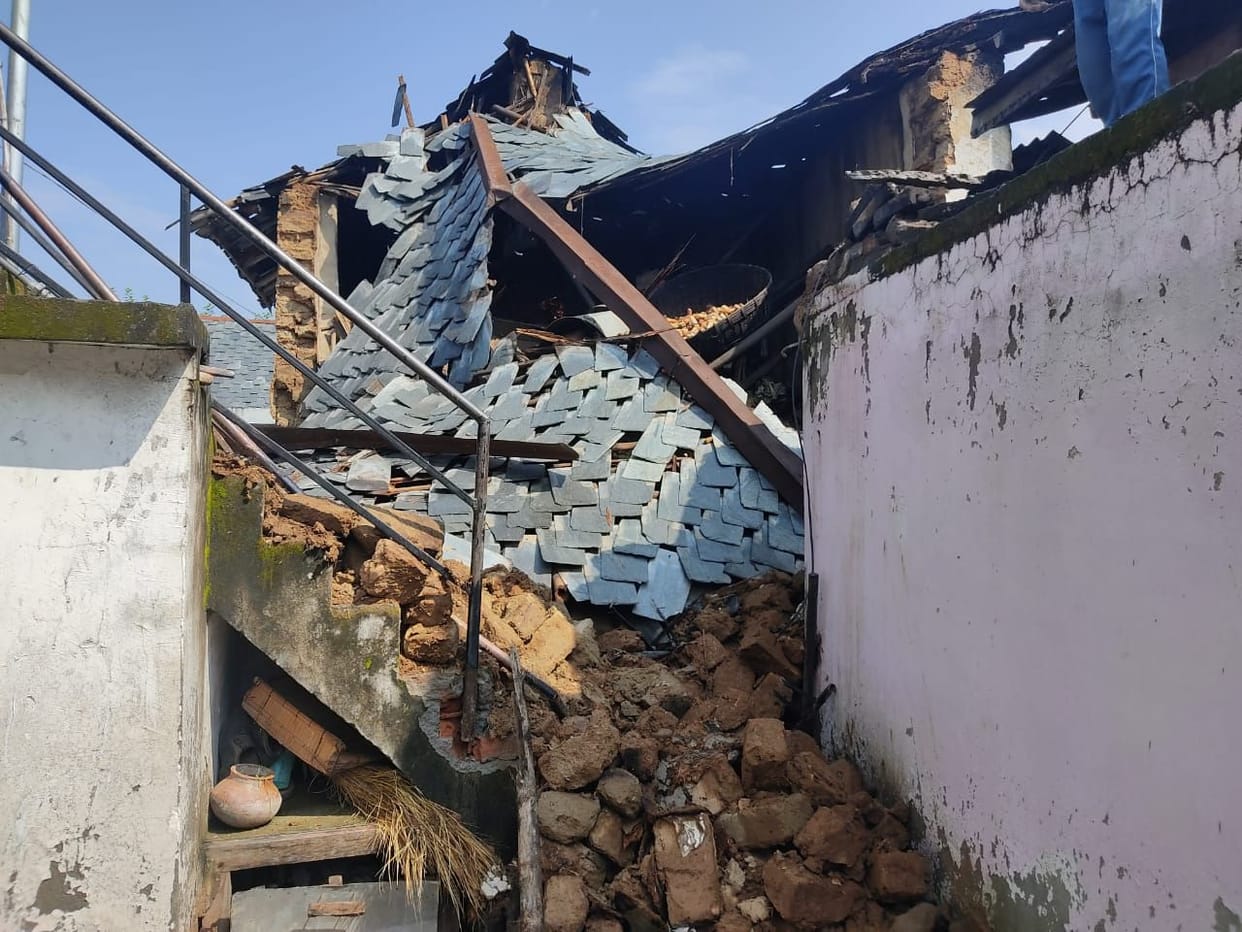 Slate collar house in Neri Panchayat landed