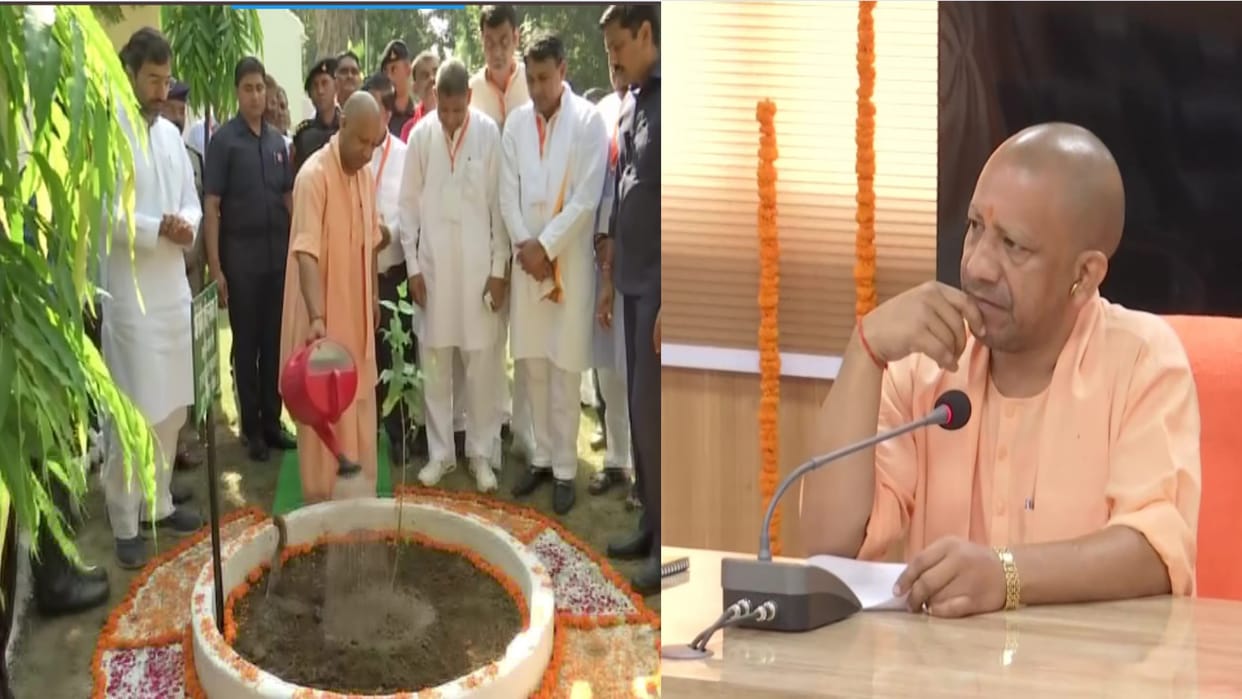 CM in Bijnor: CM Yogi plants tree in Daak Bangla, held a meeting with senior citizens on second day