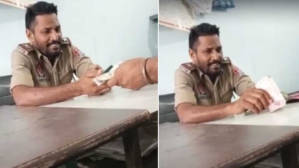 Video of ASI taking bribe in Punjab goes viral on social media
