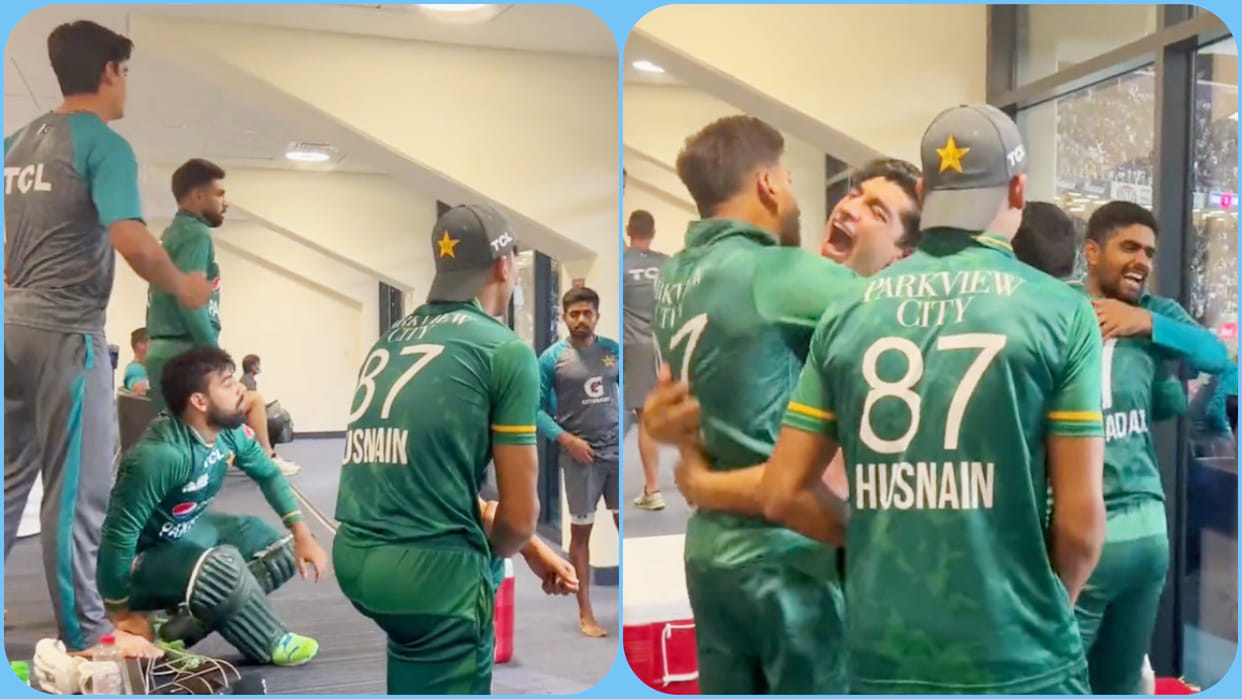 Babar Azam, Rizwan, Shadab react to nail-biting finish against India in Pakistan's dressing room; Video