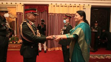 Indian Army chief General Manoj Pande handed over various non-lethal military equipment to Nepali Aemy chief