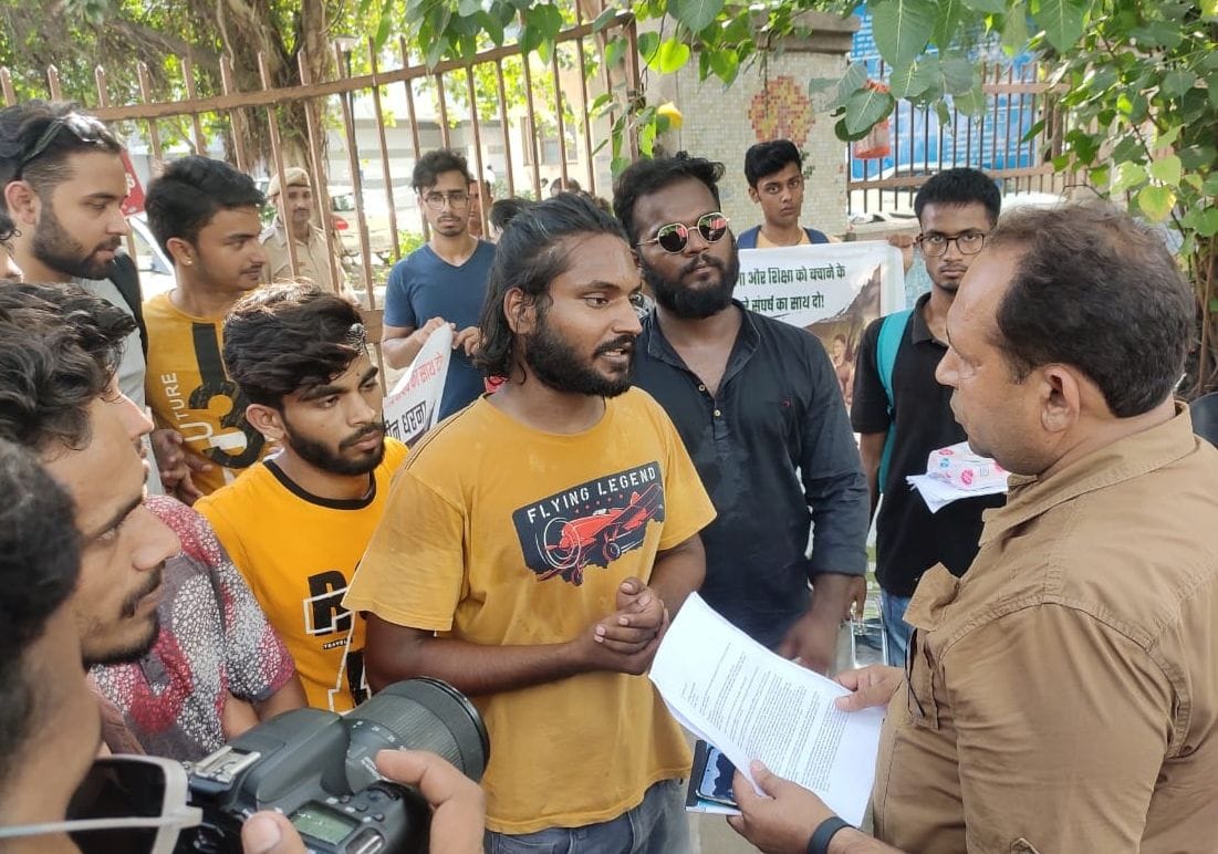 Supva students held a class outside the mini secretariat