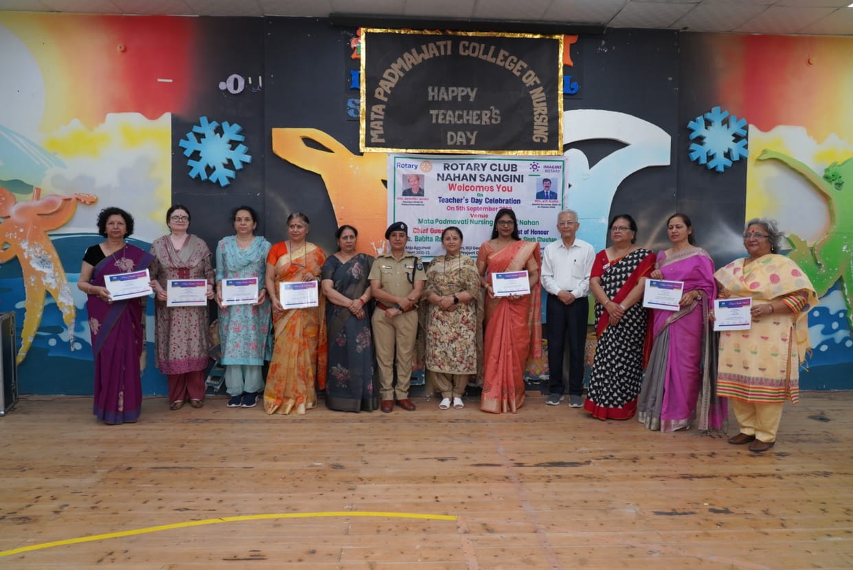 sirmaur news nahan news rotary club sangini honoured seve teachers in padmavatti college