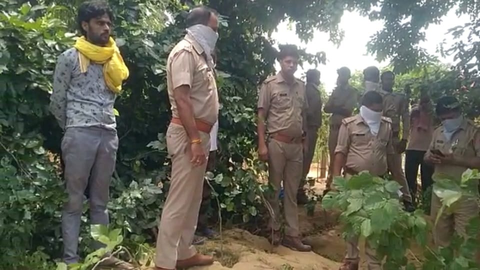 dead body of the young man found in two pieces buried without post-mortem in mathura