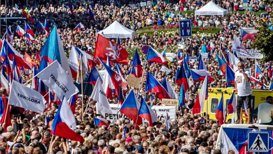 People Protest in Czech Republic over energy crisis after Russia cut off oil and gas supplies