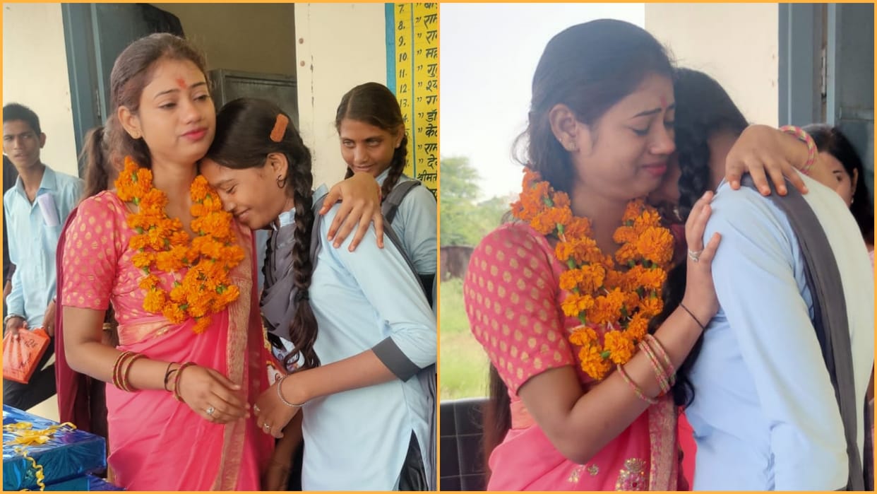 Students cried over transfer of teacher in Deoli of Tonk