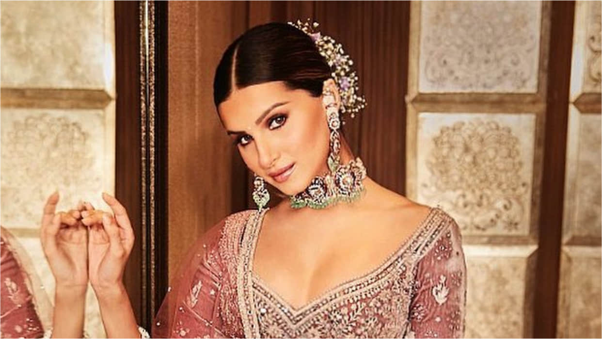 tara sutaria new photoshoot in mauve lehenga set perfect for brides od bridesmaid