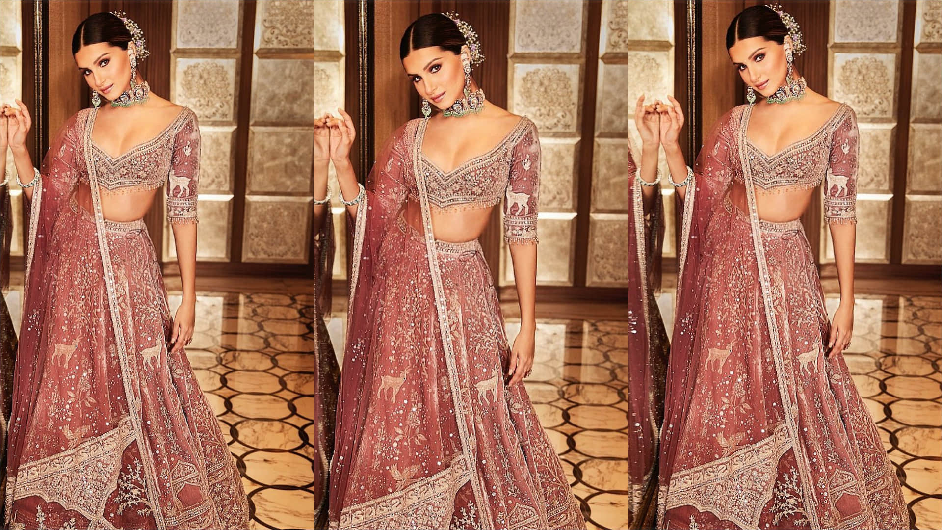 tara sutaria new photoshoot in mauve lehenga set perfect for brides od bridesmaid