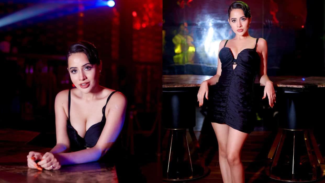 urfi javed latest photoshoot in black Dress getting viral on internet fans likes her look