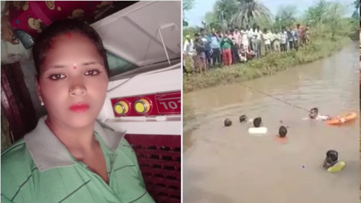 A woman jumped to save unknown youths flowing in a bustling drain in Bhopal, saved one safely, police honored