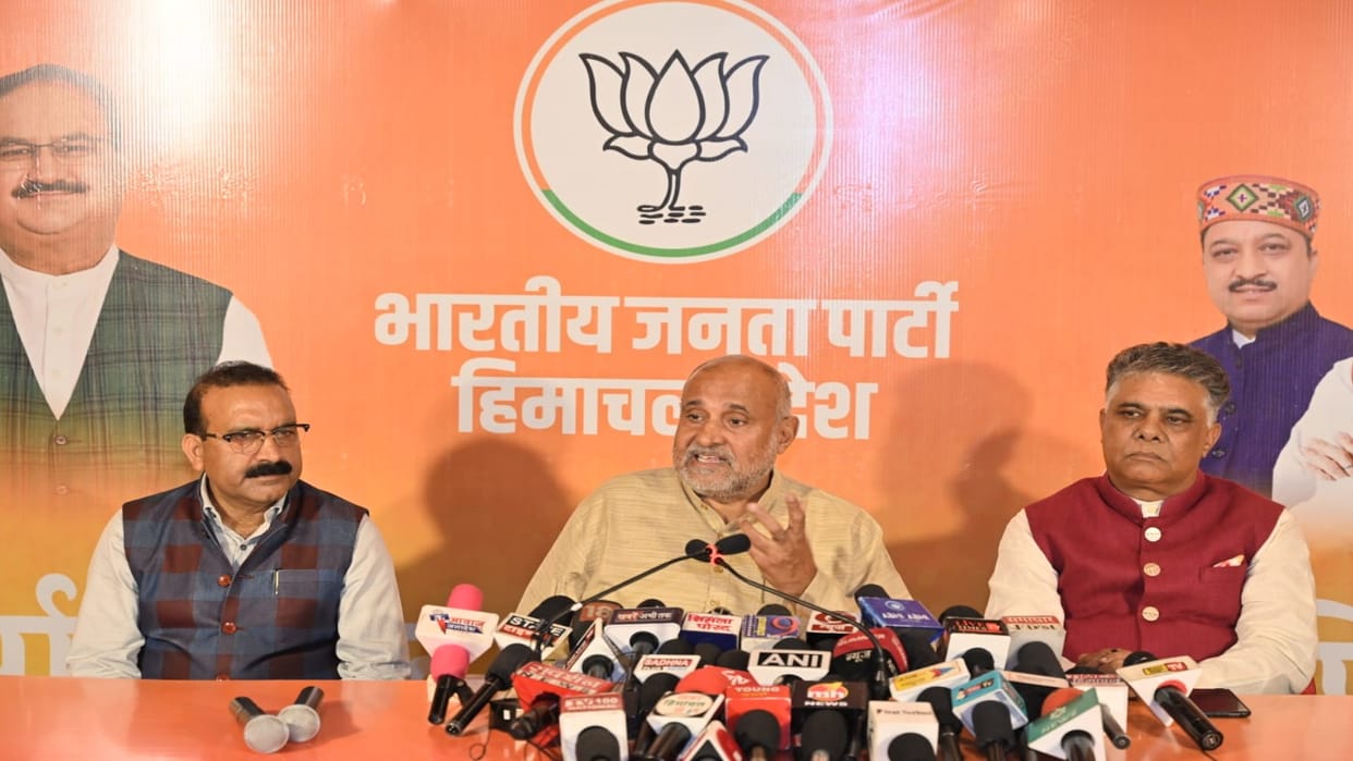 Himachal BJP in charge Avinash Rai Khanna pc in shimla,