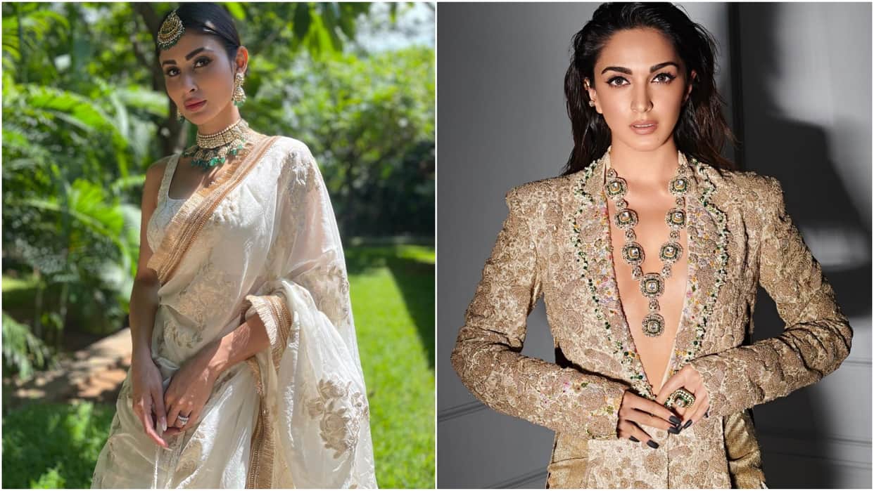 Mouni Roy Looks Gorgeous in white lehenga Kiara Advani hot avatar in deep neck dress, read celebrity update