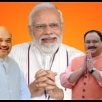 प्रधानमंत्री नरेंद्र मोदी, गृह मंत्री अमित शाह और जेपी नड्डा।