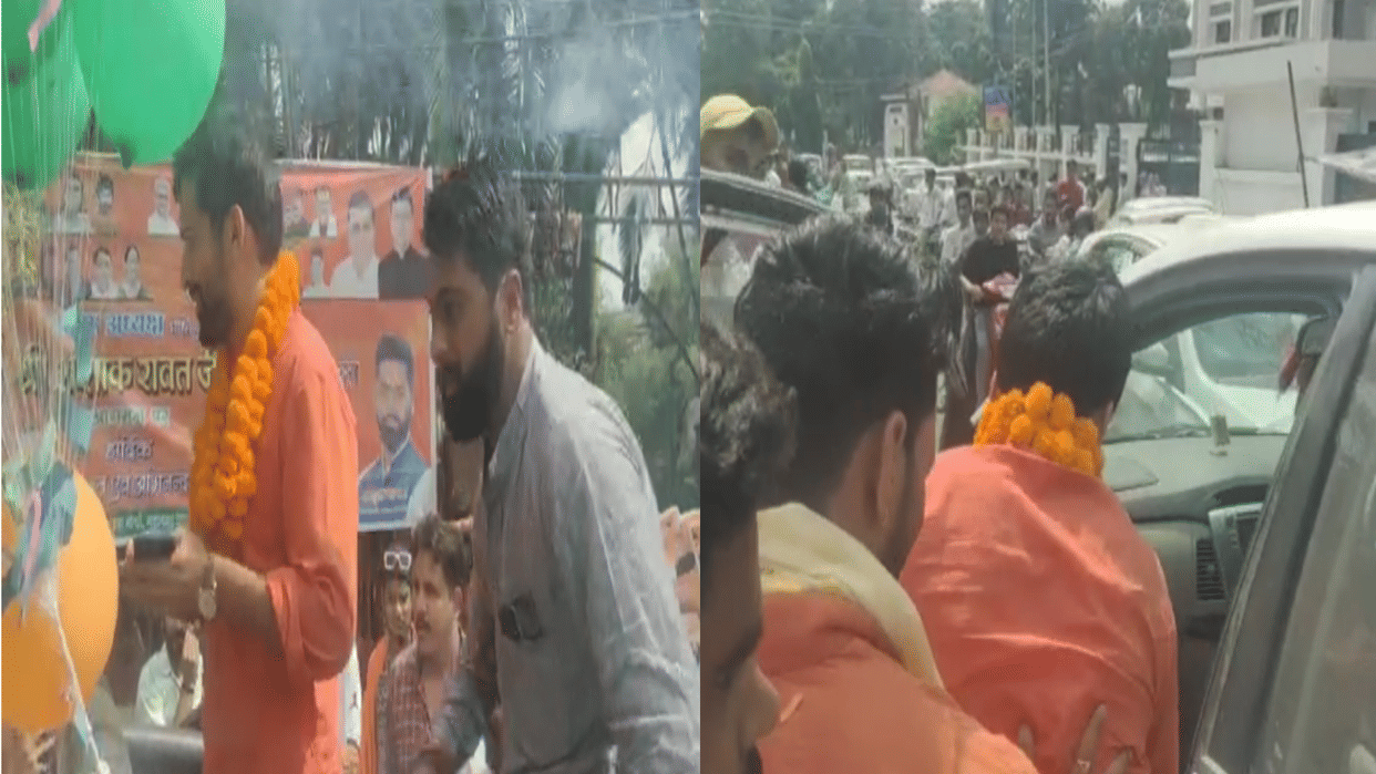 Gas balloon burst into chaos BJP Yuva Morcha state president injured