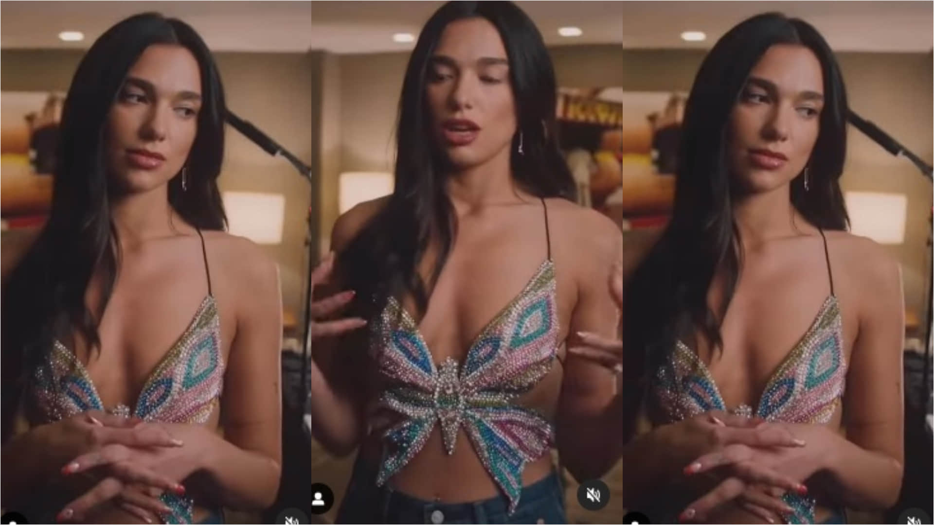 janhvi kapoor slaying in butterfly top with shimmer risque thigh high skirt