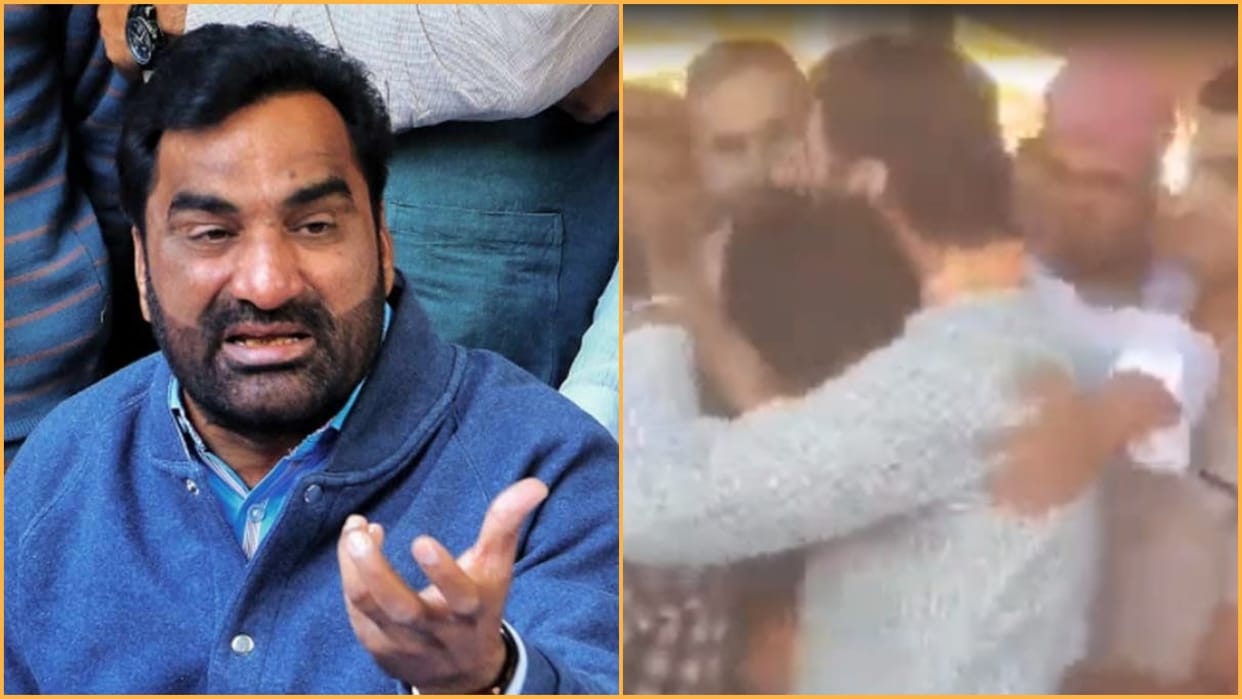Hanuman Beniwal slaps young man in nagaur video viral