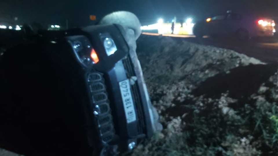 Car of kidnappers overturned in Jind of Haryana