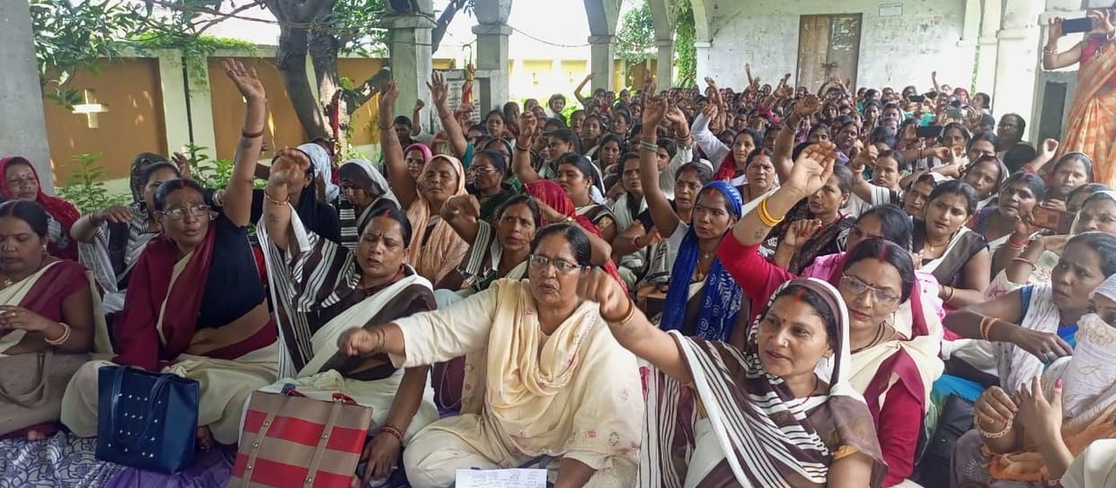 Asha workers protest for honorarium payment