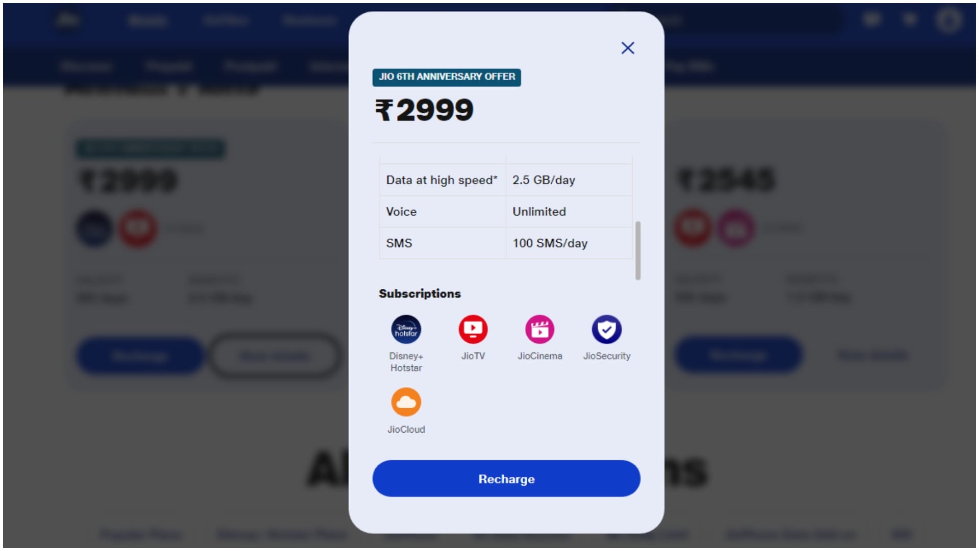 jio annual prepaid plan