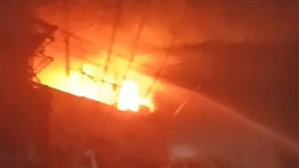 fire was set in the warehouse to burn the young man alive in Mainpuri