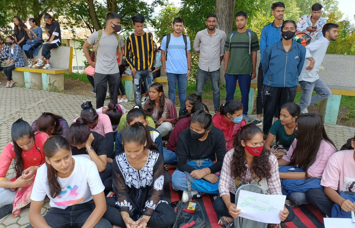 Students protested against the university