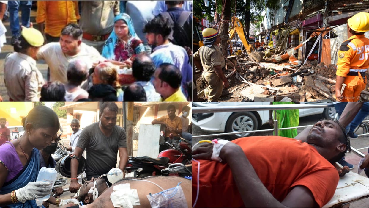 visor of dilapidated house collapsed During the rain in Prayagraj scream shook the heart