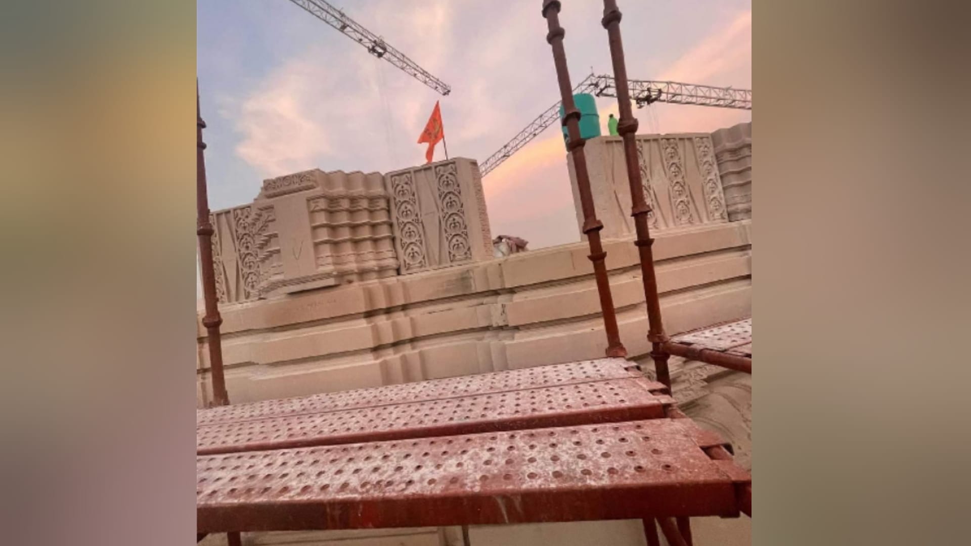 Ram Mandir sanctum being prepared with pink stones trust released picture