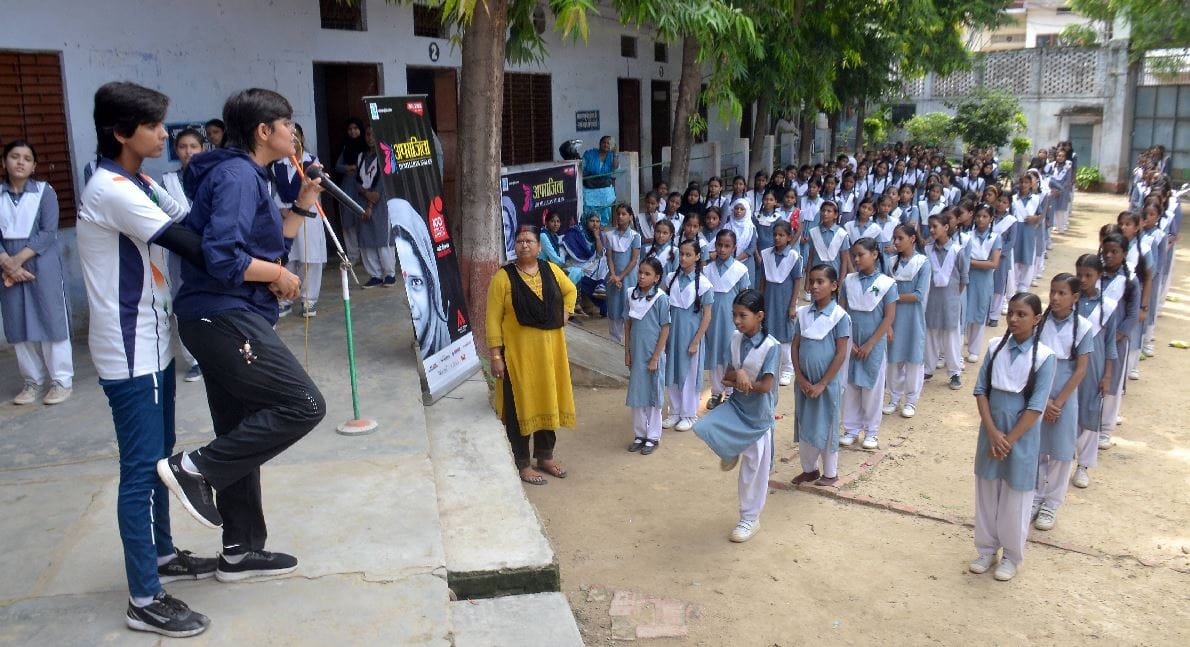 Aparajita 100 Smiles girls in Varanasi learned self defence tips in training
