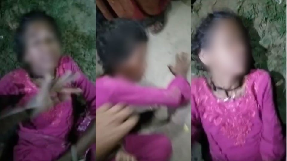 Villagers tied and beat the woman on suspicion of child theft in Agra