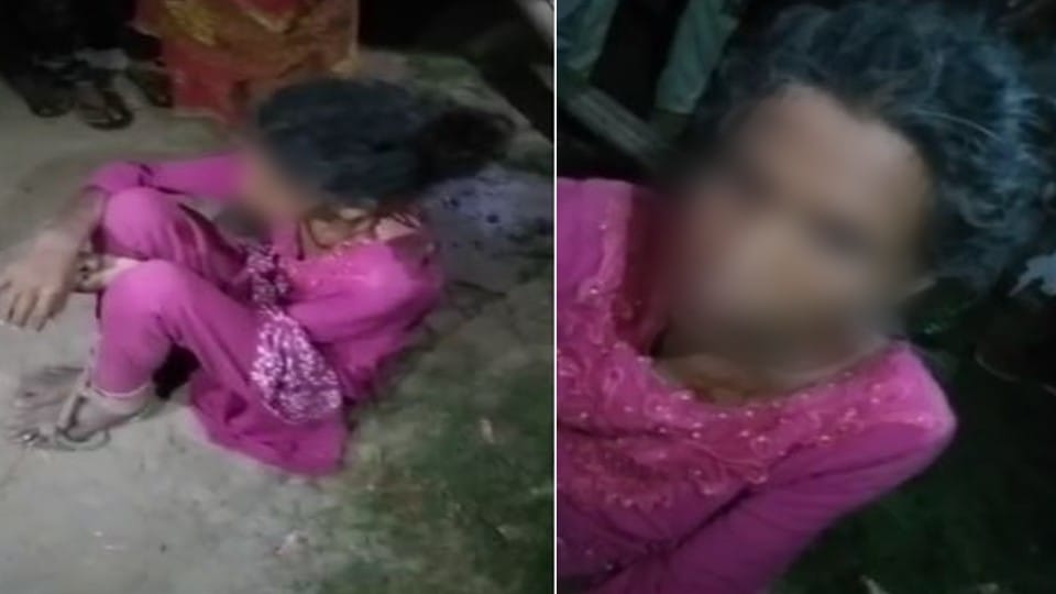 Villagers tied and beat the woman on suspicion of child theft in Agra