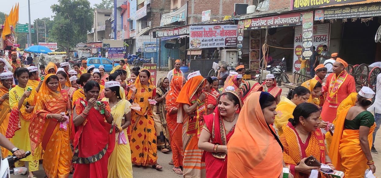 The procession was taken out to worship the deity