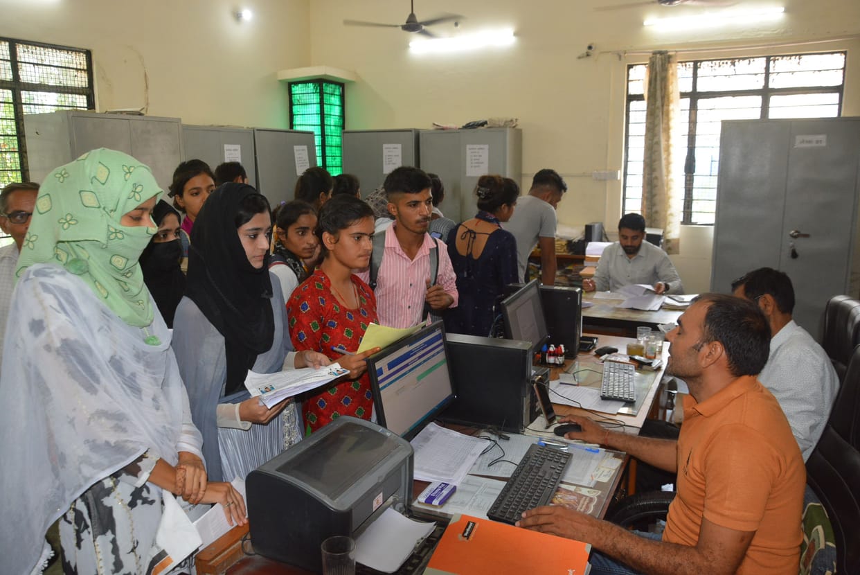 There was a rush for admission in degree colleges for the second day as well