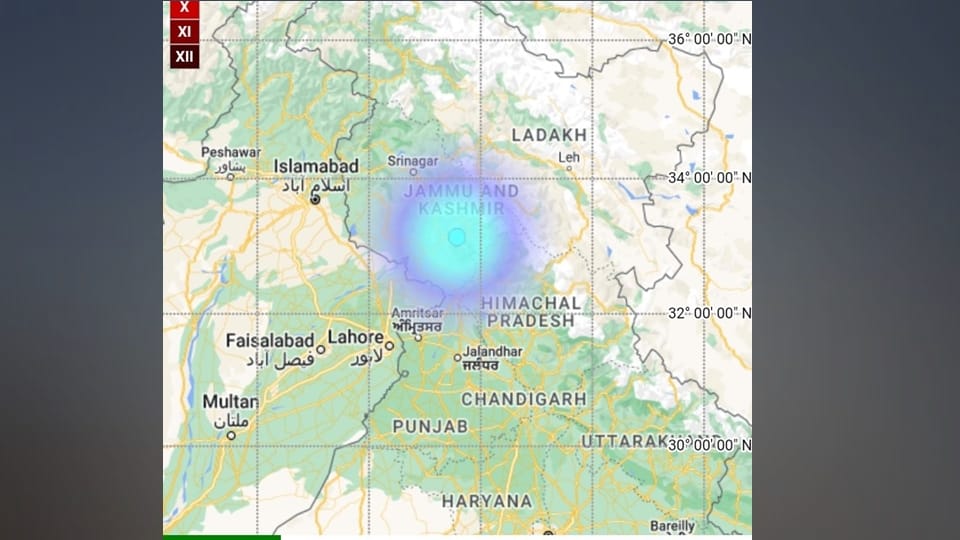 Mild intensity earthquake hits J-K