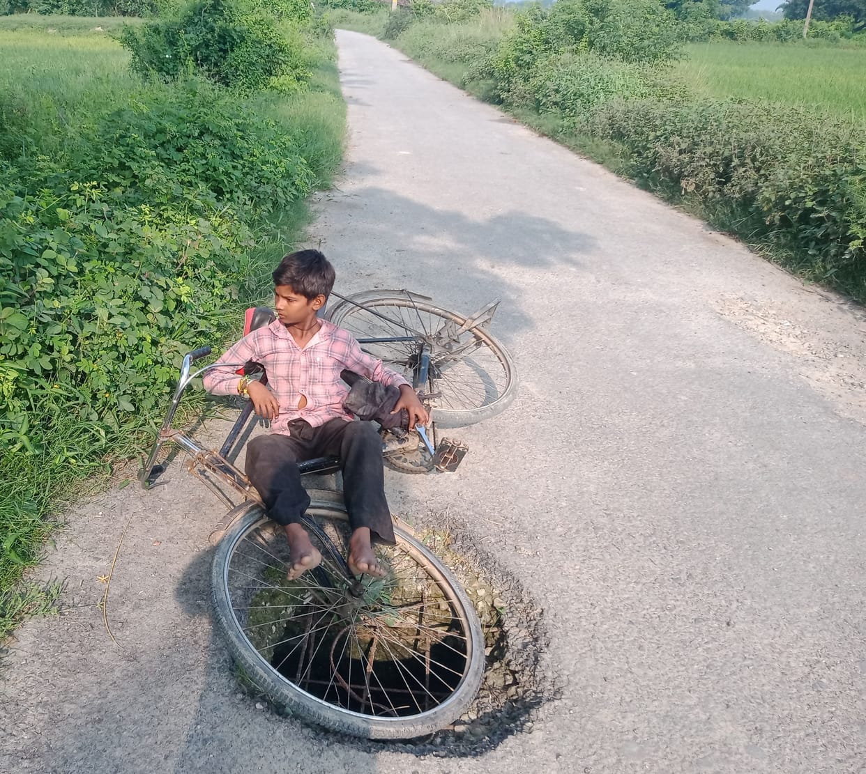 hole in road caused accident