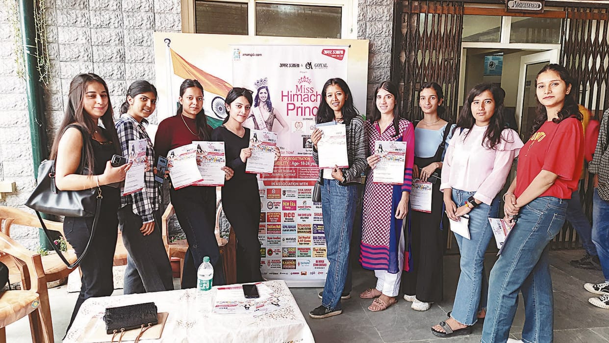Contestants compete for the crown of Miss Himachal Princess