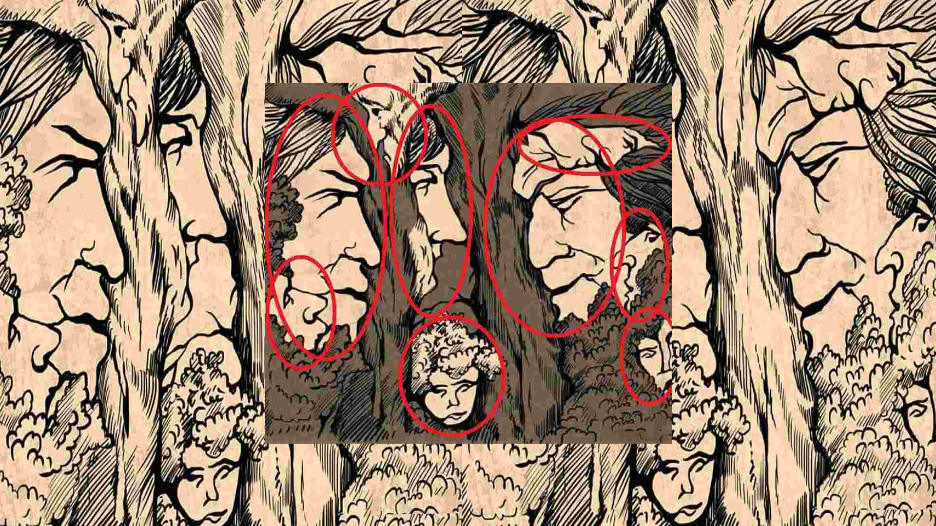 Optical Illusion Only 1% Of People Can Spot All The Nine Faces in 20 seconds Can You