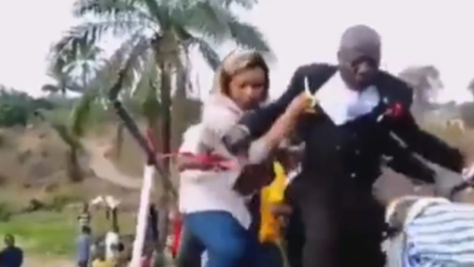 bridge fell into the river During the inauguration in Democratic Republic of Congo